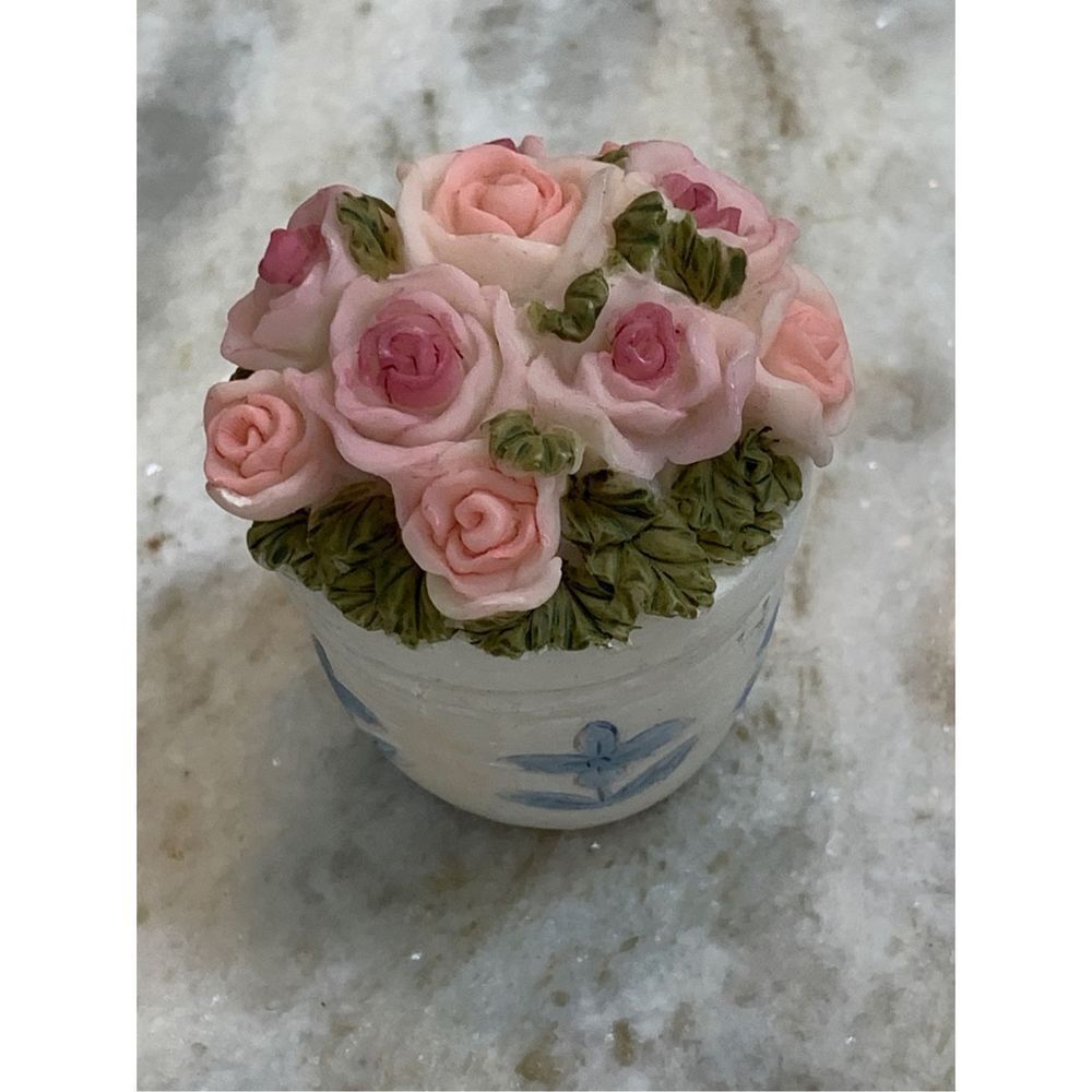 Pink Roses Trinket Jar #keepsake #roses #vintage